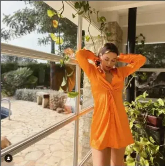 Zara | Dresses | Zara Orange Satin Dress Sizes Available S Xs Bnwt |  Poshmark